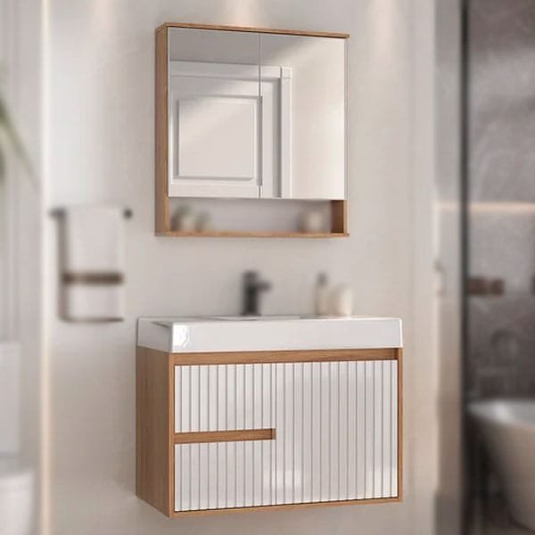 Armário para Banheiro Suspenso Clarice 78cm Fabribam — Gabinetes e Cubas
