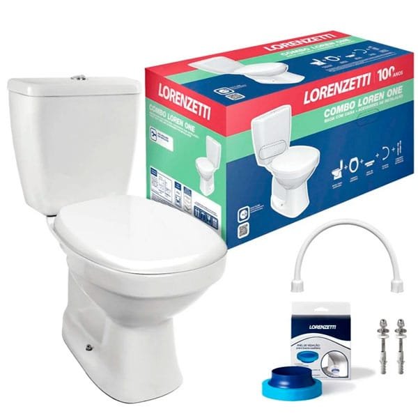 Bacia Lorenzetti Combo One com Caixa Acoplada Branca — Bacia - Vaso Sanitario