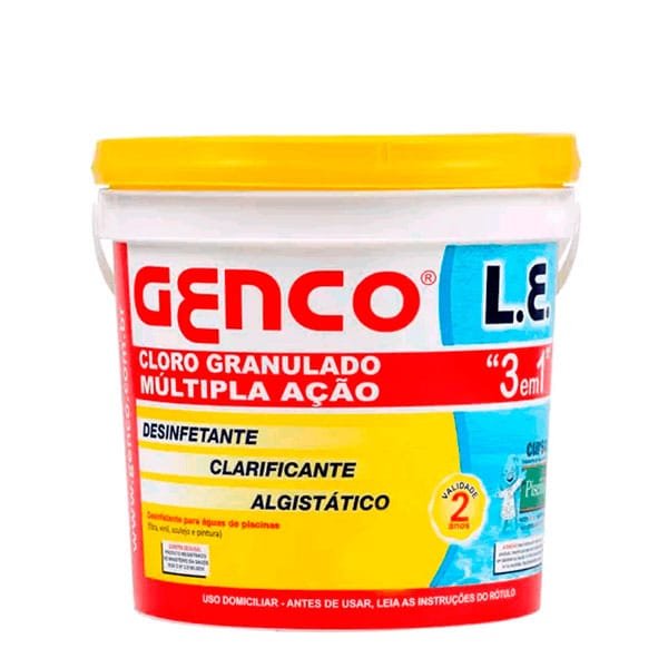Cloro Granulado 3 em 1 10kg Genco — Acessorios Limpeza