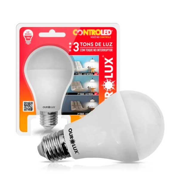 Lâmpada Led Bulbo 9W Controled 3 Tons OUROLUX — Uncategorized