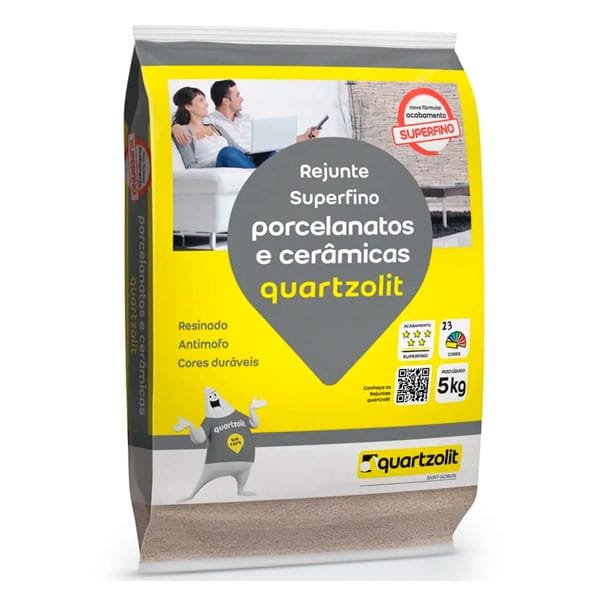 Rejunte Porcelanato Quartzolit 5kg Cinza Platina — Rejunte