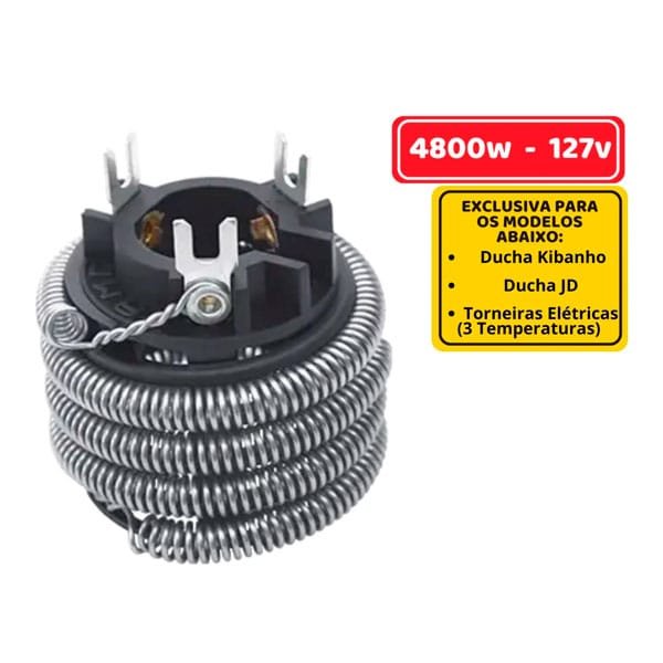 Resistência Fame 0021 Kibanho/ Torneira 3T 127V 4800W — Chuveiros e Duchas