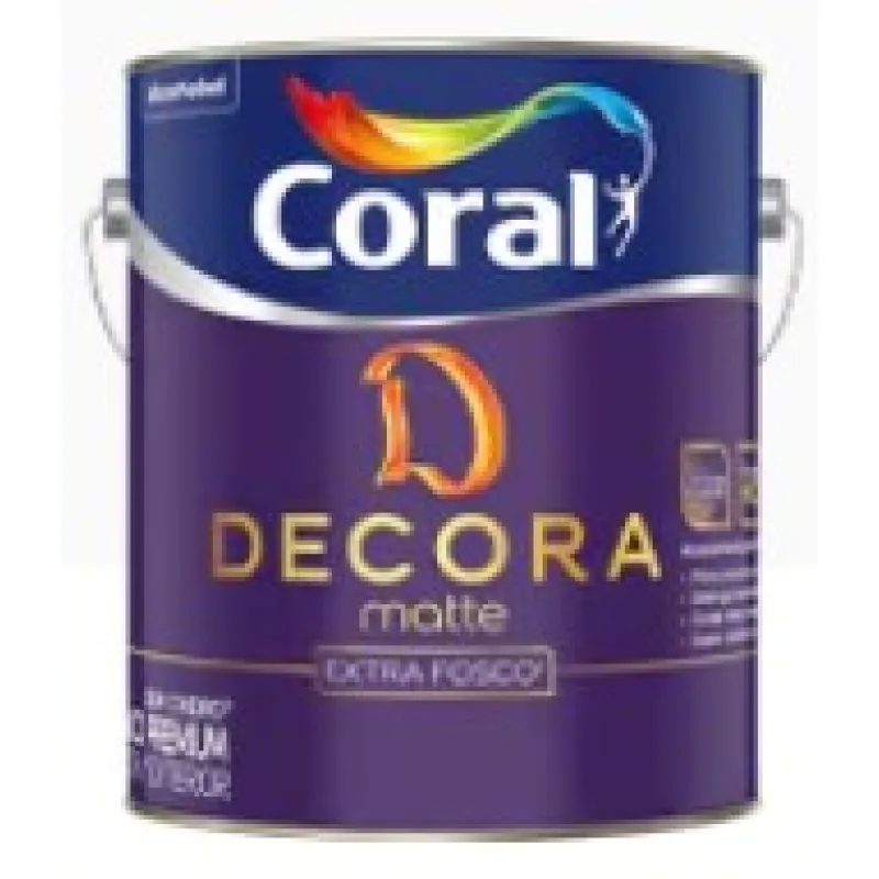 Tinta Coral Acrílico Decora Mate Fosco Branco Neve 3,6L — Tintas
